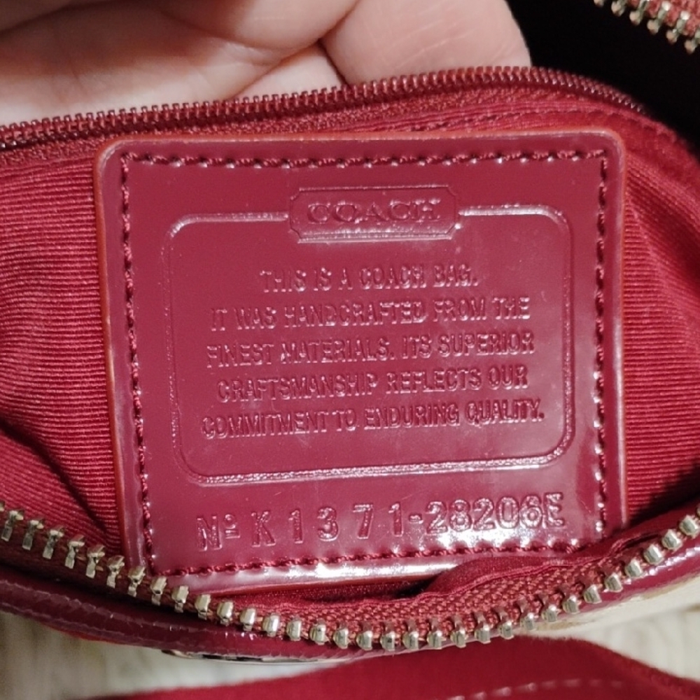 SALE! NWOT Coach Red & Tan Demi Stripe Shoulder/Crossbody Bag - Picture 12 of 14